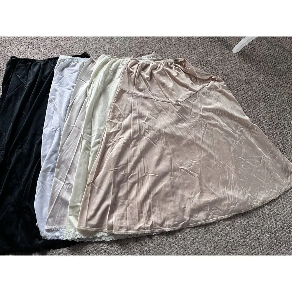Lot 5 Knee Length Slips Various Brands all slips used